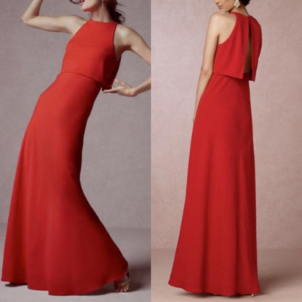 JILL JILL STUART Iva Red BHLDN Formal Dress